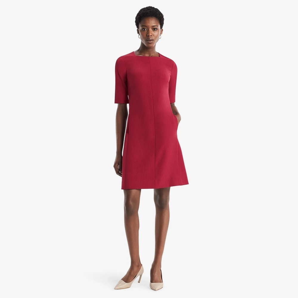 MM. LaFleur Emily Dress with Square Neck Sheath with Pockets